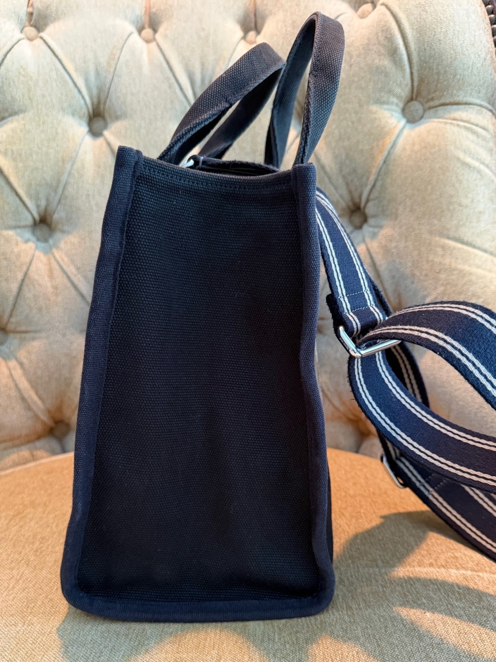 Coach Cargo Canvas Tote Black Tan Silver Adjustable/Removable Strap - Picture 4 of 11